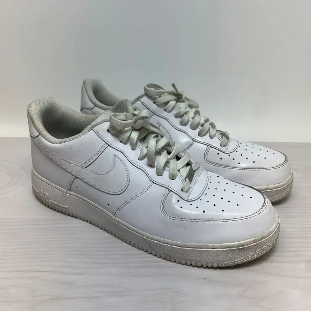Nike Air Force 1 Low White Leather Men's Sneakers Size 13‎ CW2288-111